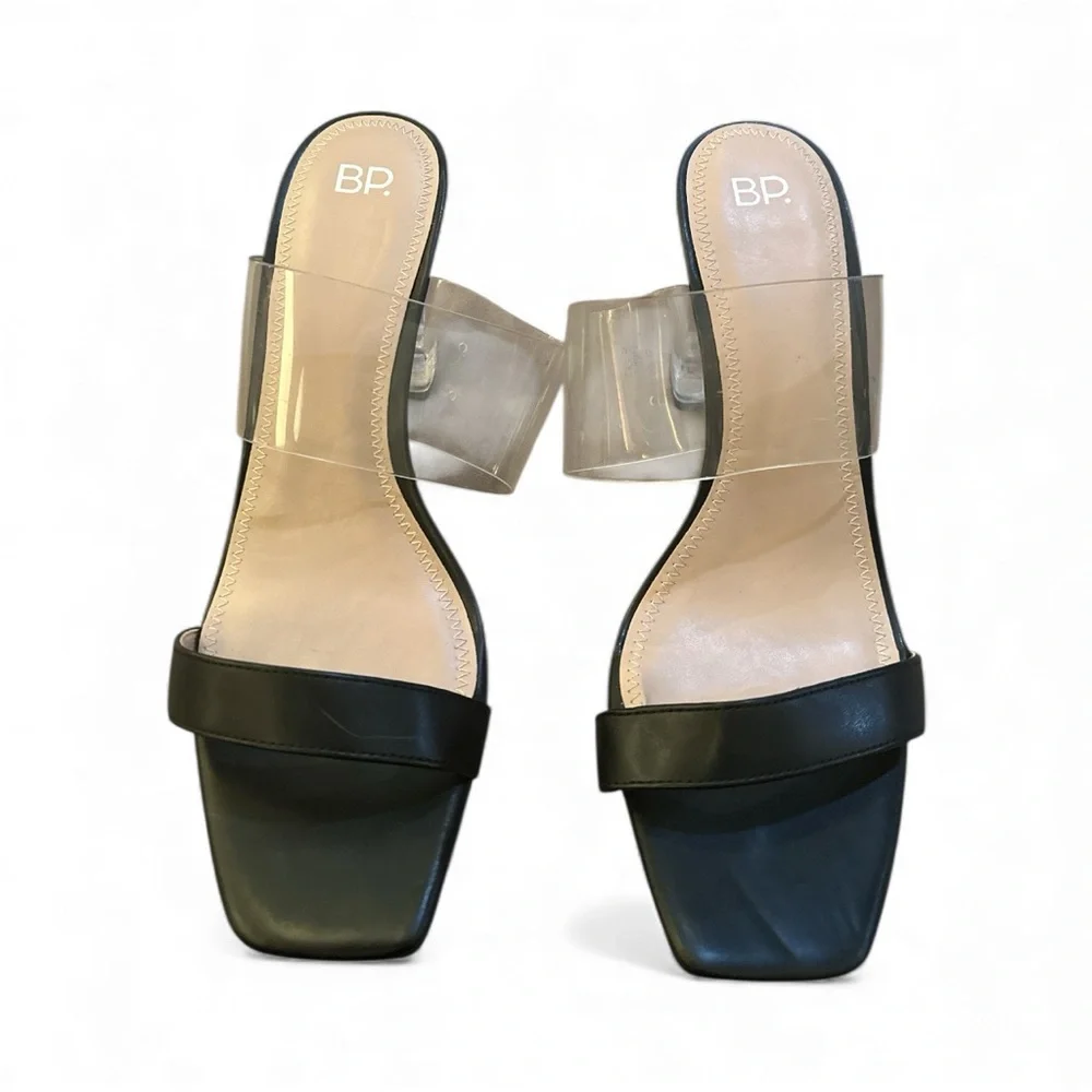 BP Clear Strap Block Heel Mule Sandals – Women’s Size 11 - Picture 2 of 10